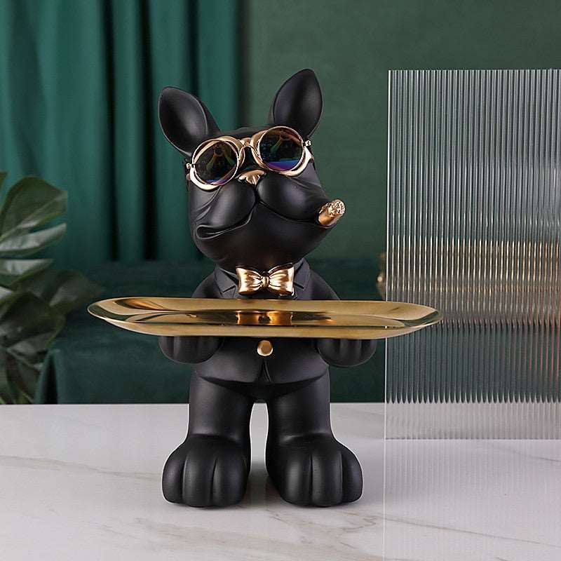 Cool French Bulldog Butler with Storage Bowl