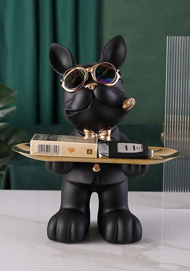 Cool French Bulldog Butler with Storage Bowl