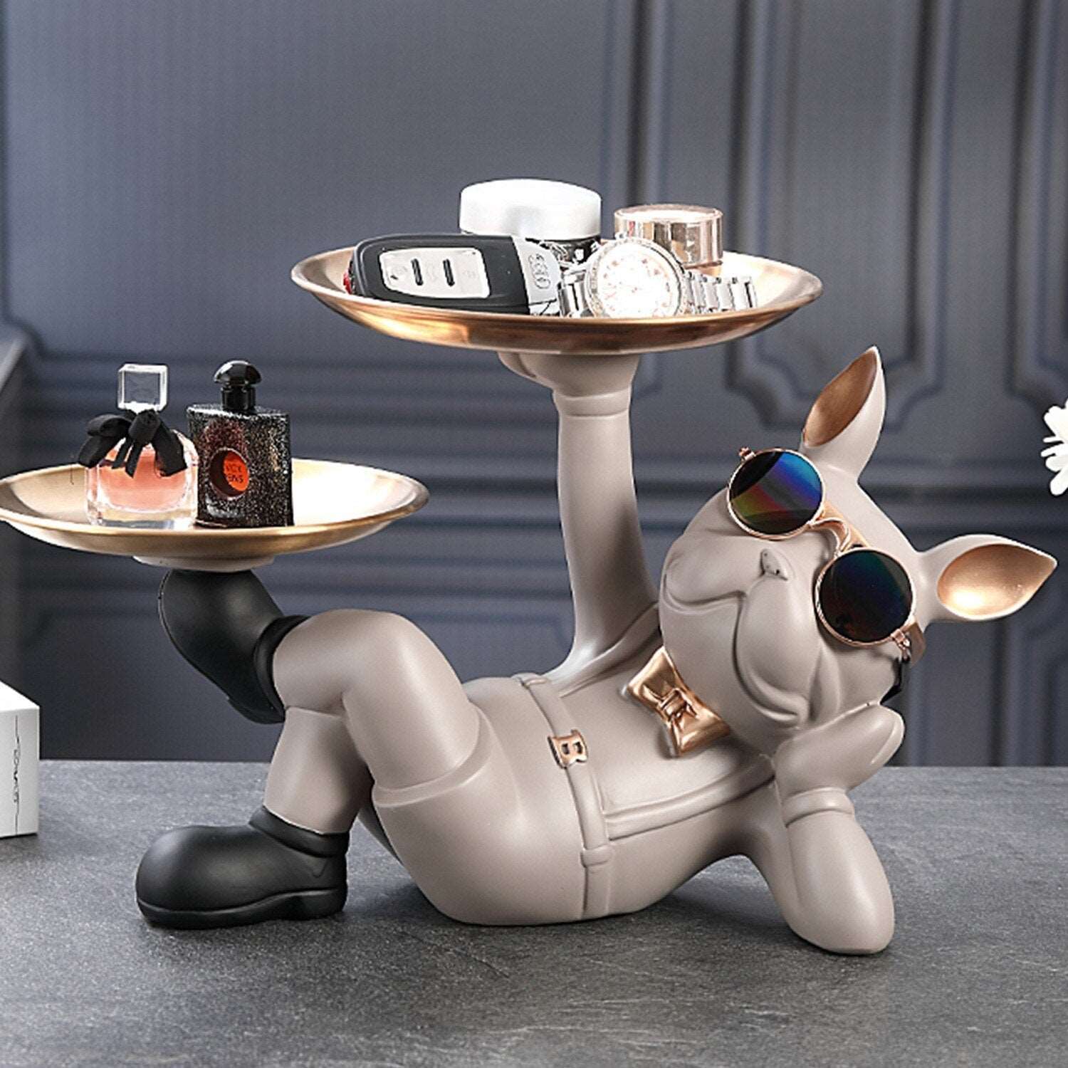 Cool French Bulldog Butler Décor with Tray