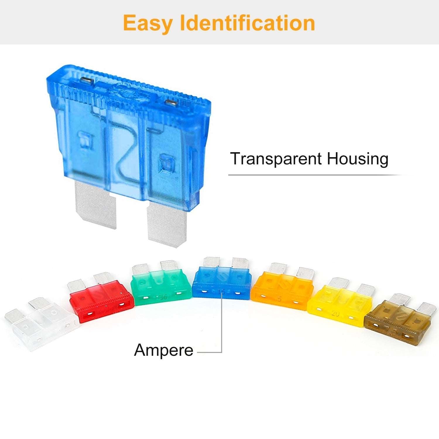 220Pcs Car Blade Fuses Assortment Automotive Truck Motorcycle Fuses Kit ATC ATO ATM w/ Fuse Puller 5/7.5/10/15/20/25/30Amp