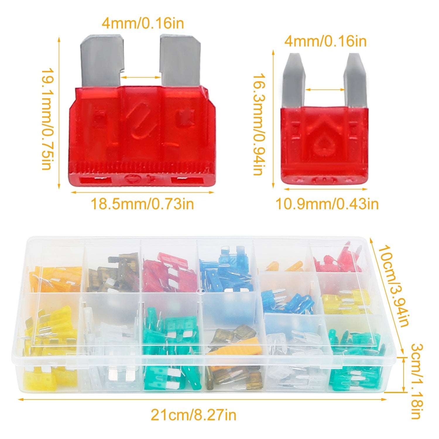 220Pcs Car Blade Fuses Assortment Automotive Truck Motorcycle Fuses Kit ATC ATO ATM w/ Fuse Puller 5/7.5/10/15/20/25/30Amp