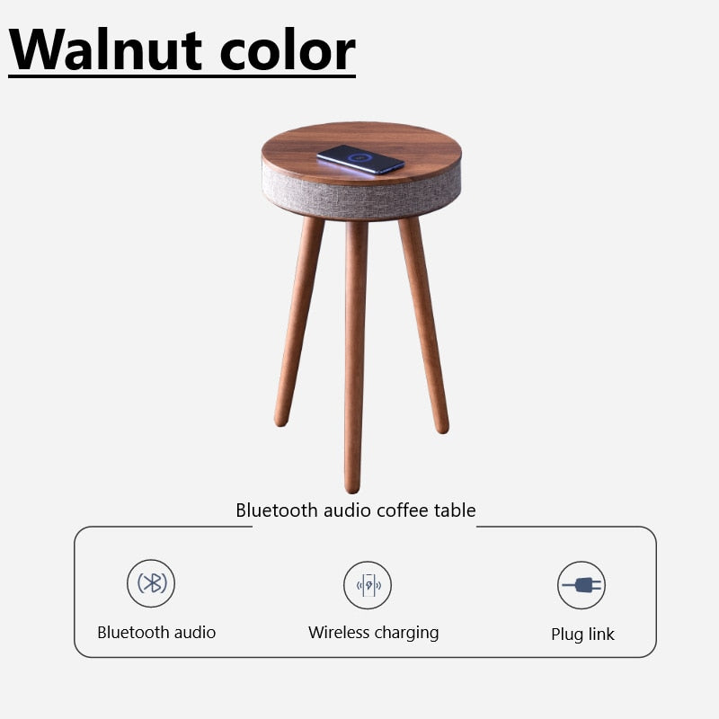 Home Theater HIFI Bluetooth Speaker Wireless Charging Subwoofer Small Round Table