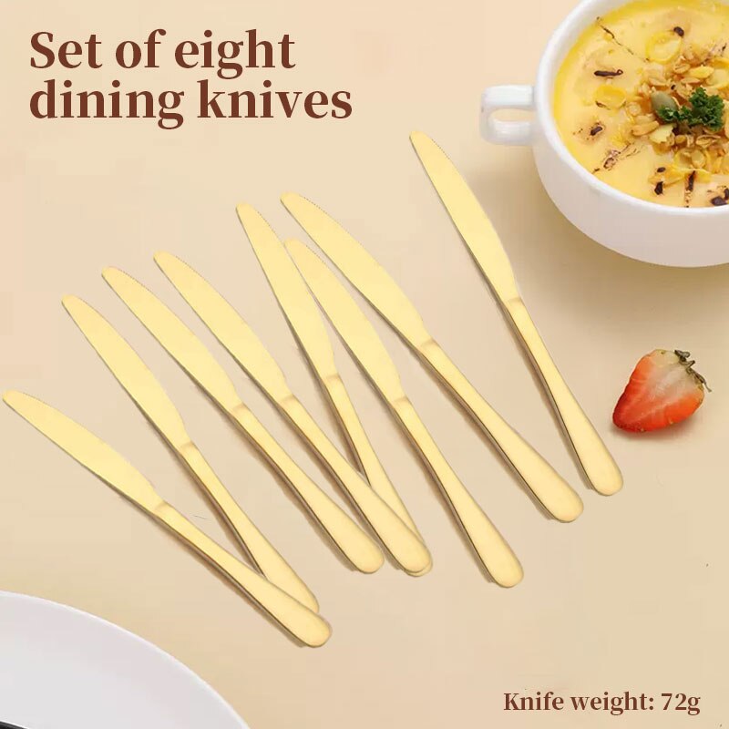 8pcs Stainless Steel Western Tableware Knife