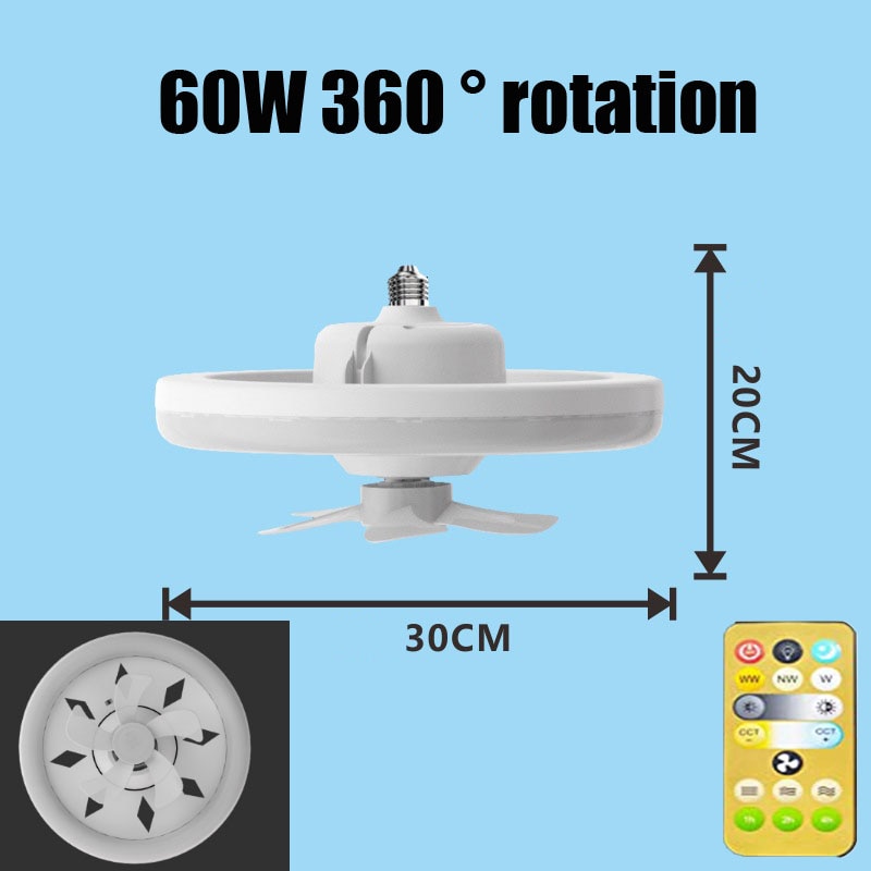 360 Rotating Smart Ceiling Fan Multicolor Led Light