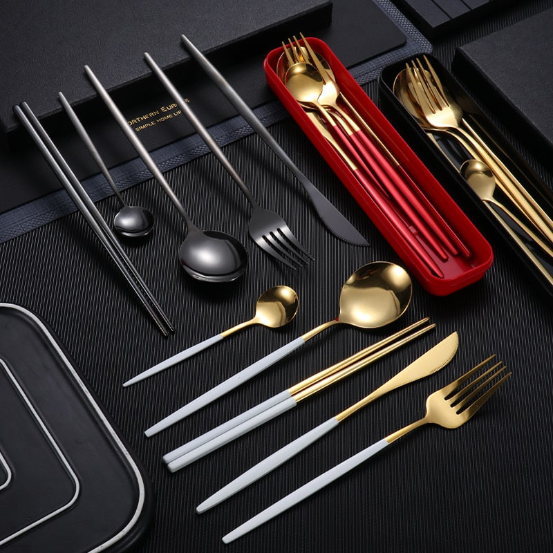 Stainless Steel Modern Suit Design Advanced Spork Knife Set