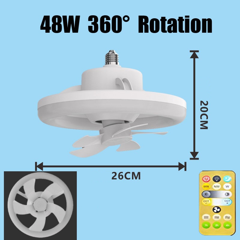 360 Rotating Smart Ceiling Fan Multicolor Led Light