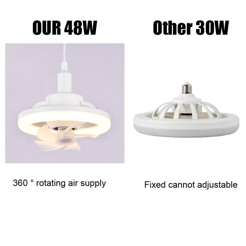 360 Rotating Smart Ceiling Fan Multicolor Led Light