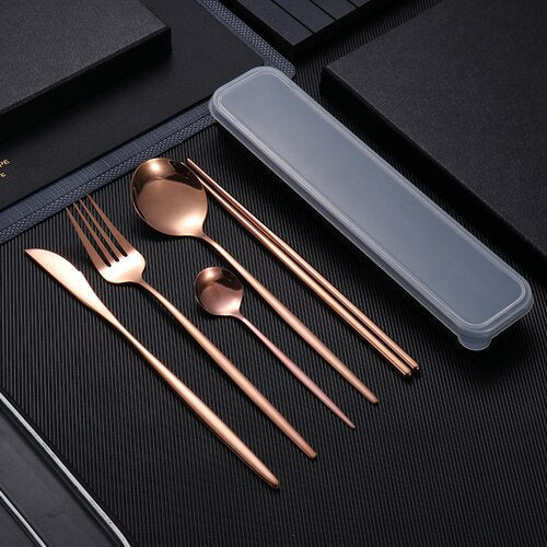 Stainless Steel Modern Suit Design Advanced Spork Knife Set