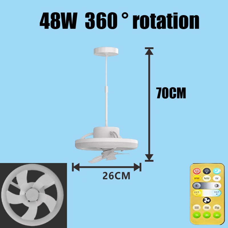 360 Rotating Smart Ceiling Fan Multicolor Led Light