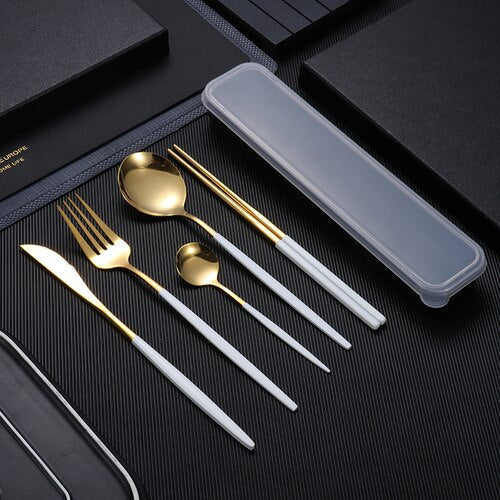 Stainless Steel Modern Suit Design Advanced Spork Knife Set