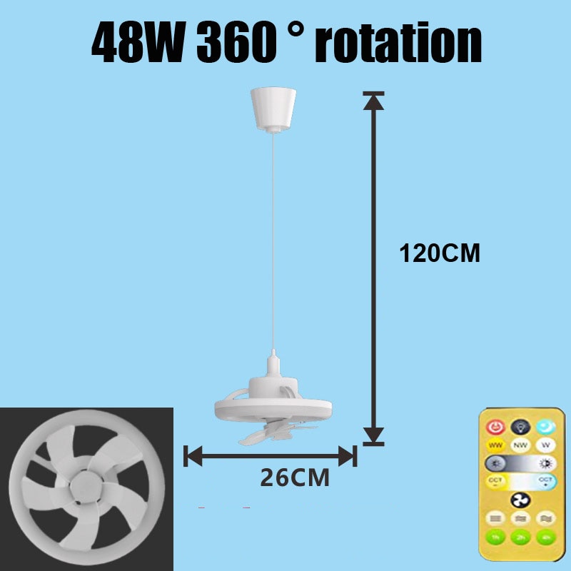 360 Rotating Smart Ceiling Fan Multicolor Led Light