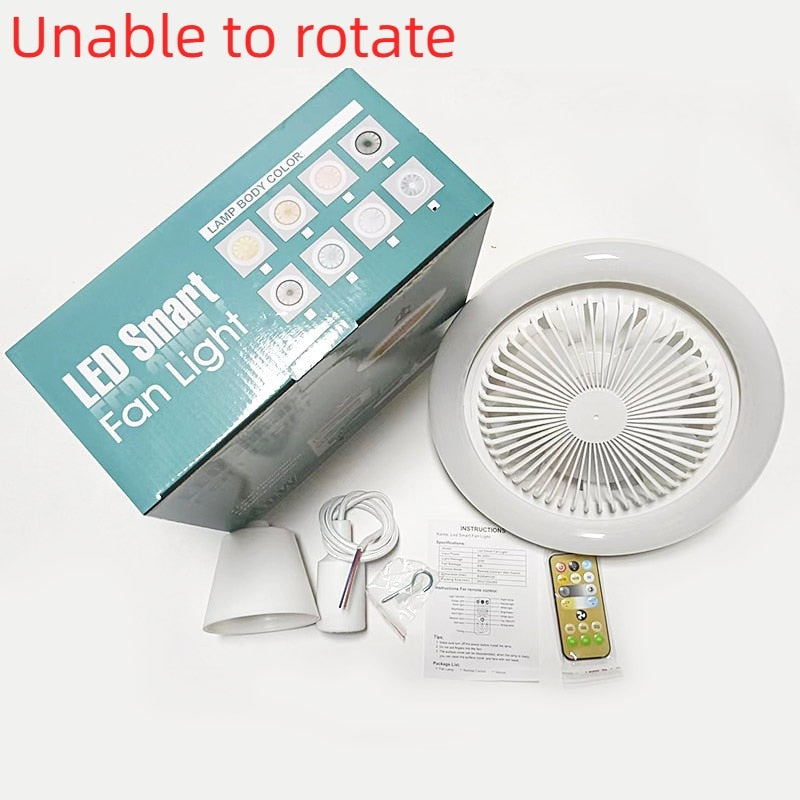 360 Rotating Smart Ceiling Fan Multicolor Led Light