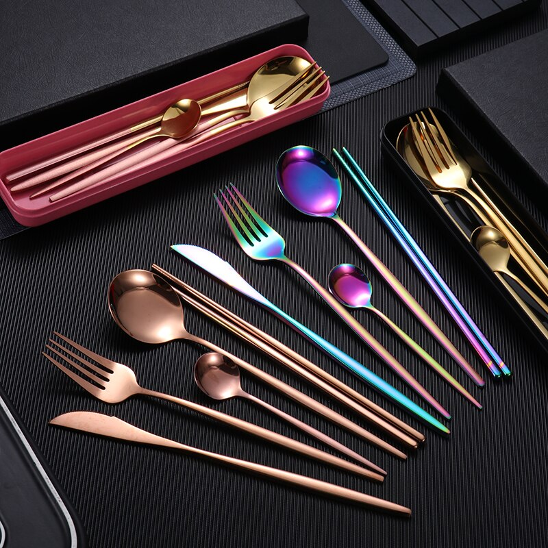 Stainless Steel Modern Suit Design Advanced Spork Knife Set