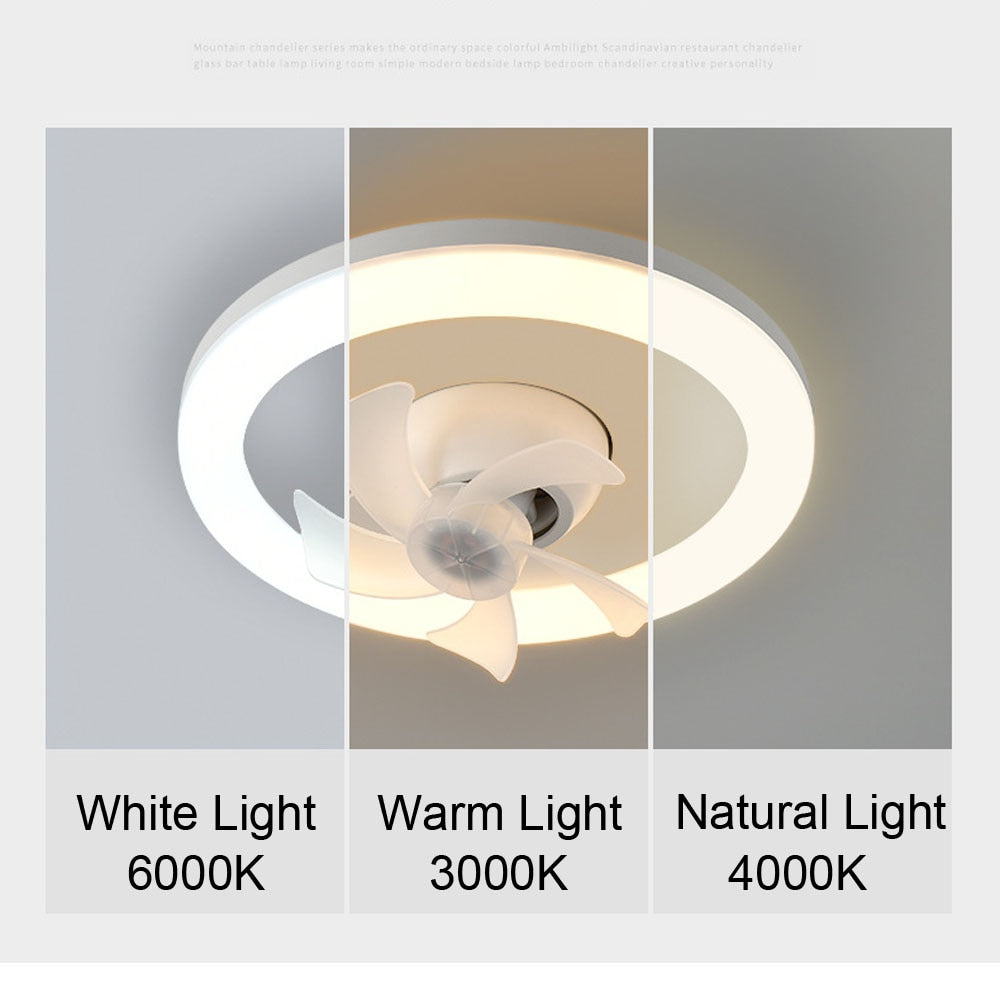 360 Rotating Smart Ceiling Fan Multicolor Led Light