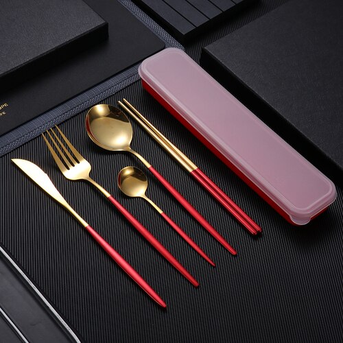 Stainless Steel Modern Suit Design Advanced Spork Knife Set