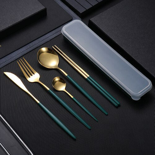 Stainless Steel Modern Suit Design Advanced Spork Knife Set