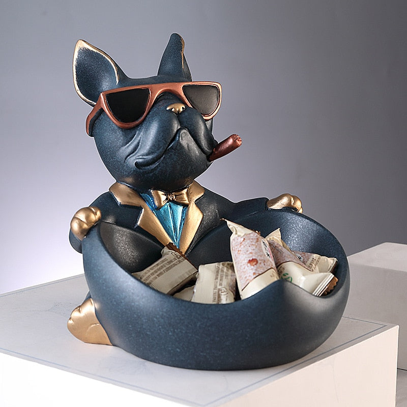 Cool French Bulldog Butler with Storage Bowl