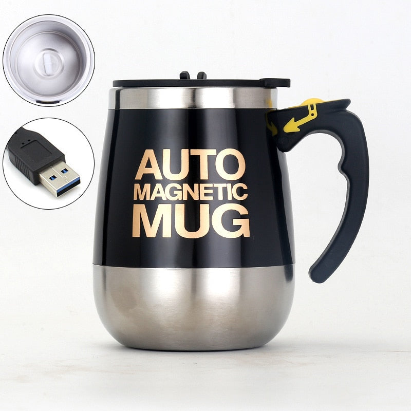 Lazy Coffee Stirring Cup Auto Cup Magnetic Rotating Electric Milk Cup Mark Cup 304 Stainless Steel Self Stirring Mixing Cup