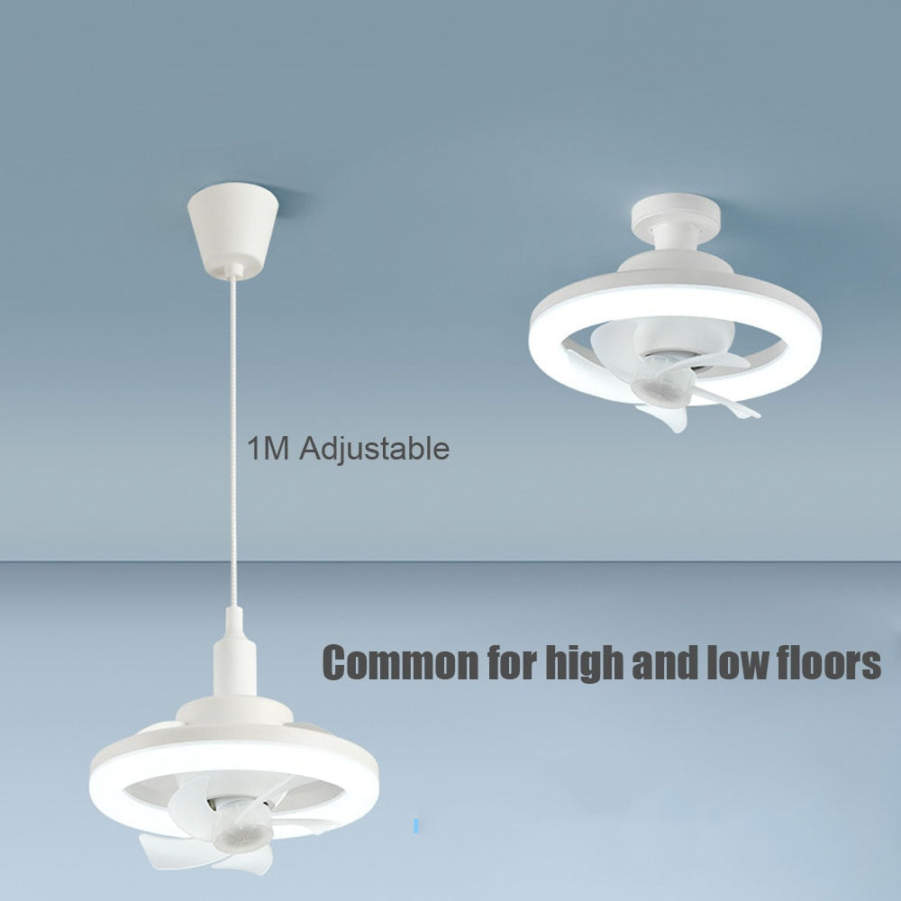 360 Rotating Smart Ceiling Fan Multicolor Led Light