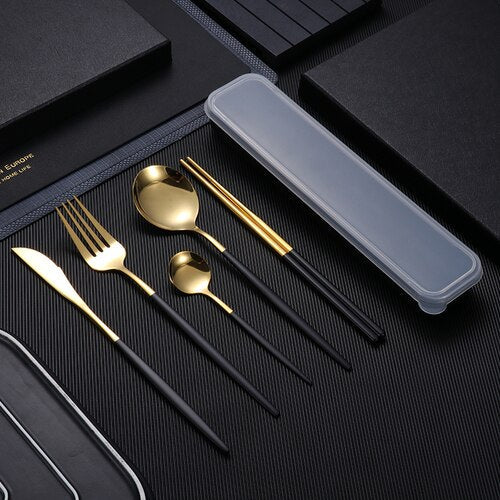 Stainless Steel Modern Suit Design Advanced Spork Knife Set