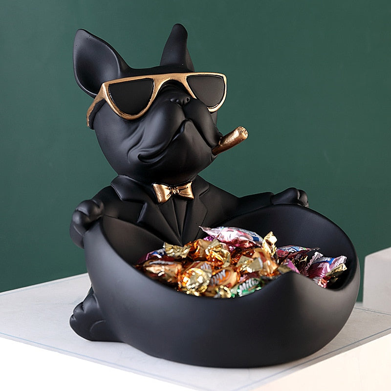 Cool French Bulldog Butler with Storage Bowl