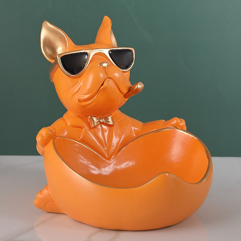 Cool French Bulldog Butler with Storage Bowl