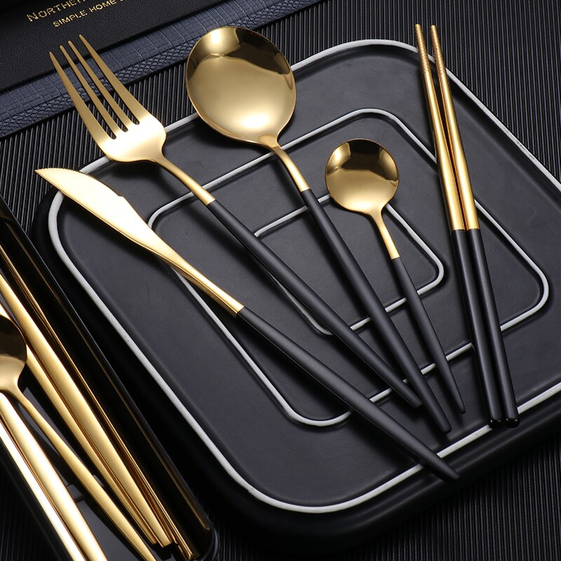 Stainless Steel Modern Suit Design Advanced Spork Knife Set