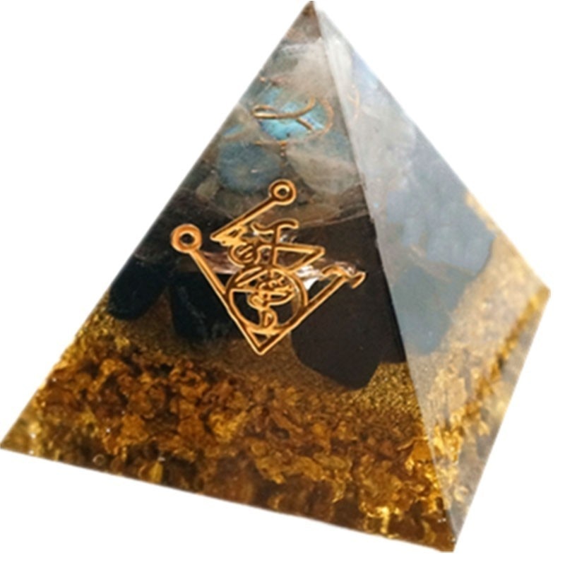 Orgonite Pyramid Muladhara Chakra Obsidian Natural Crystal