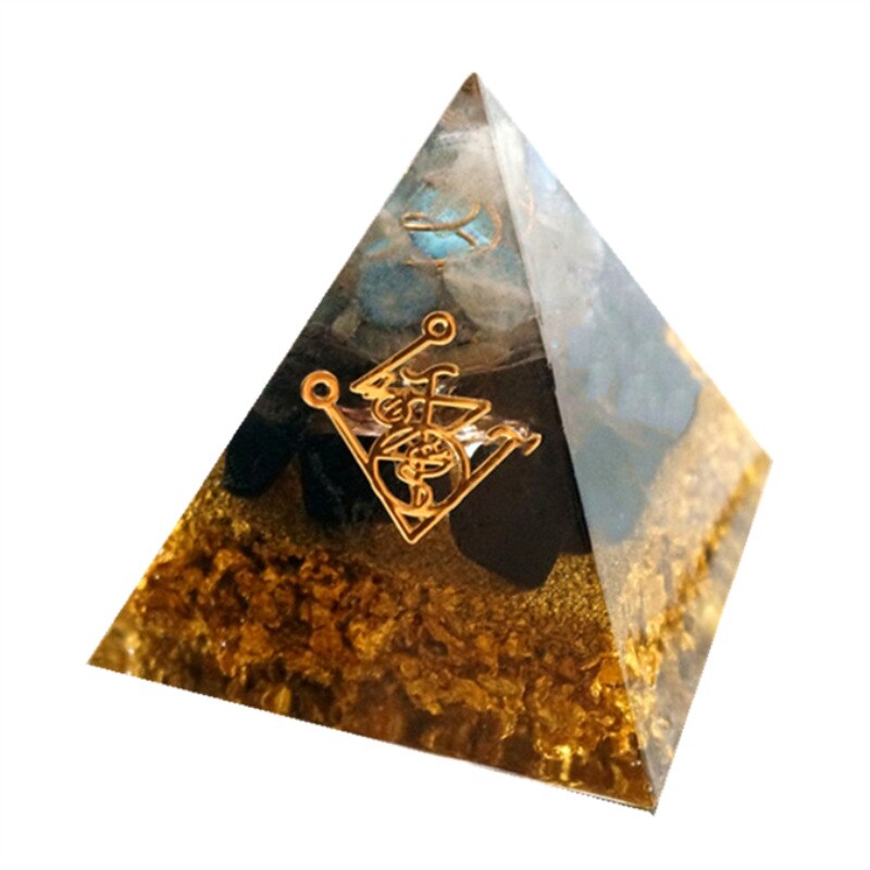 Orgonite Pyramid Muladhara Chakra Obsidian Natural Crystal