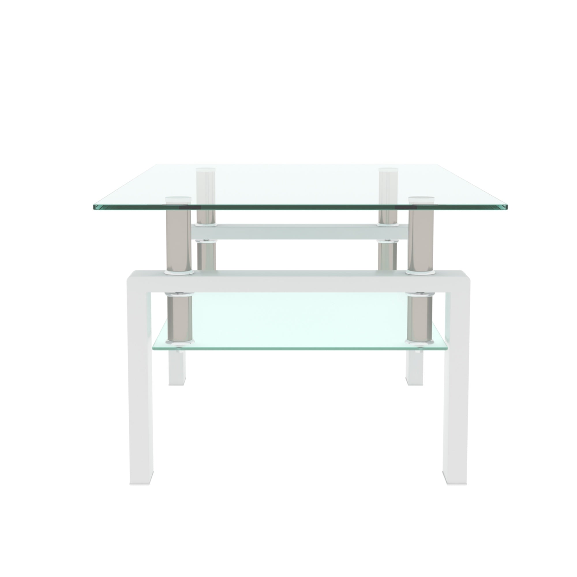 White Coffee Table, Clear Coffee Table,Modern Side Center Tables for Living Room, Living Room Furniture